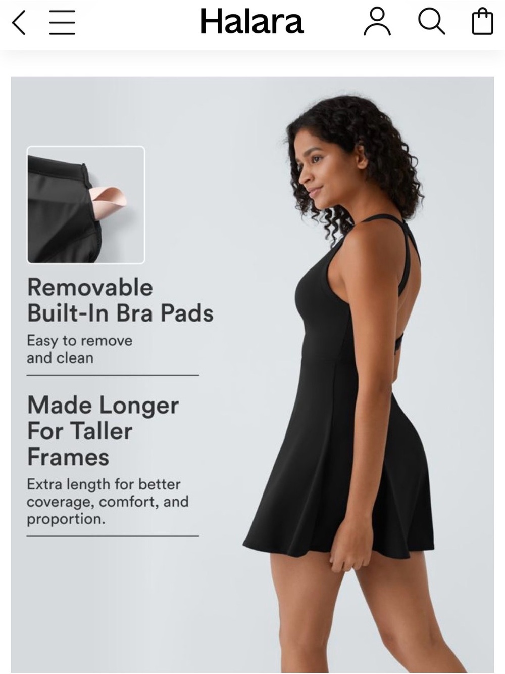 HALARA Black Mini Fit-and-Flare Dress